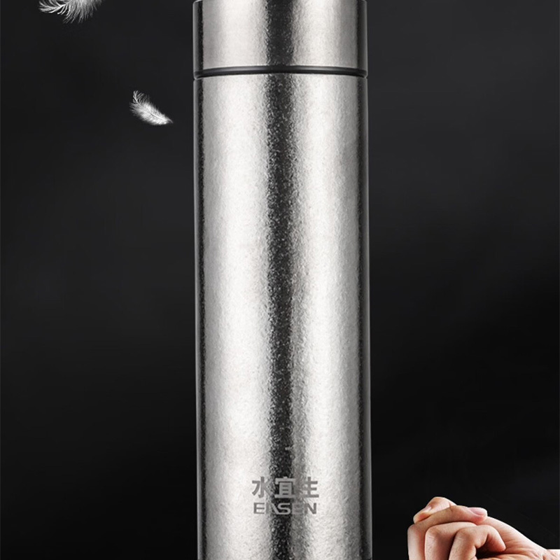 水宜生保温杯500ml纯钛恒温长效倒置不漏冷热双用T803高清大图
