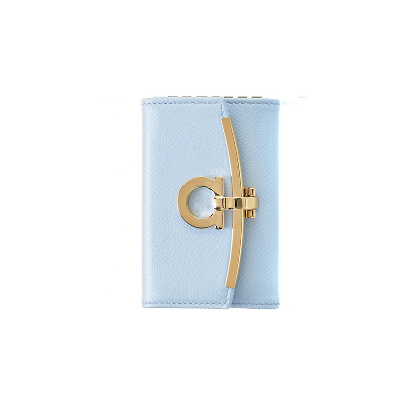 Ferragamo菲拉格慕女包奢侈品钥匙包牛皮翻盖金属扣22D151 0683331