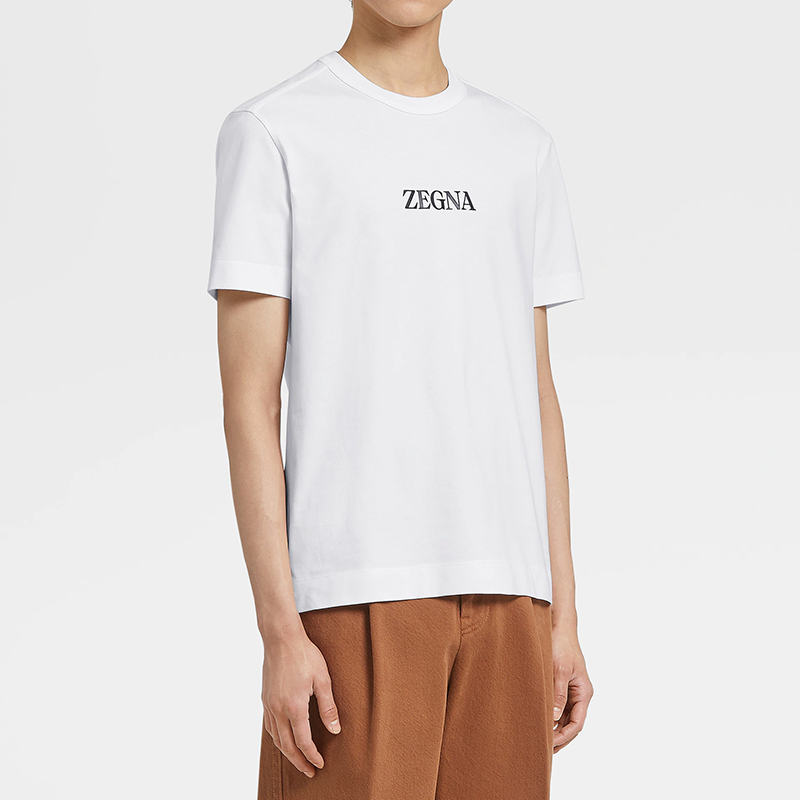 杰尼亚 zegna 男士时尚可持续系列棉质圆领短袖t恤e7364 a777