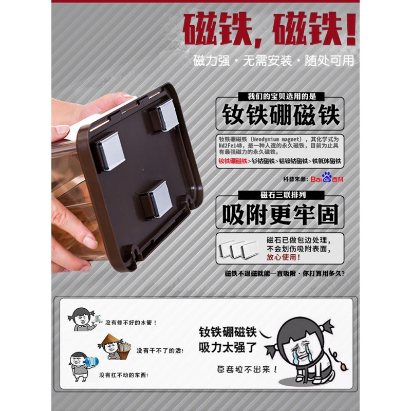 冰箱挂架厨房置物架冰箱架创意家用收纳架冰箱侧边侧磁铁壁挂塑料收纳层架 三维工匠高清大图
