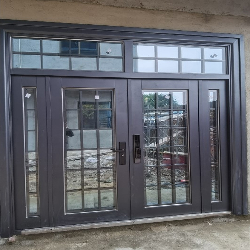 古达定制甲级家用锌合金别墅玻璃防盗进户大门木纹户外真铜漆氟碳烤漆