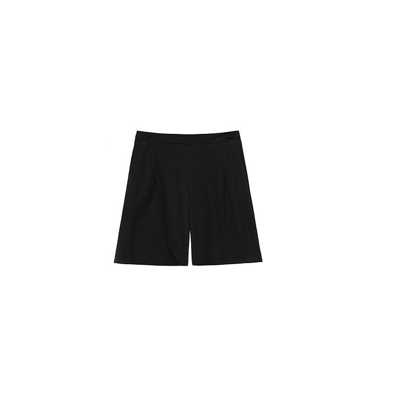 单件/套装胖妹妹套装女夏季新款拼接V领短袖t上衣遮肚显瘦两件套 裤子[单件] M 建议80-100斤