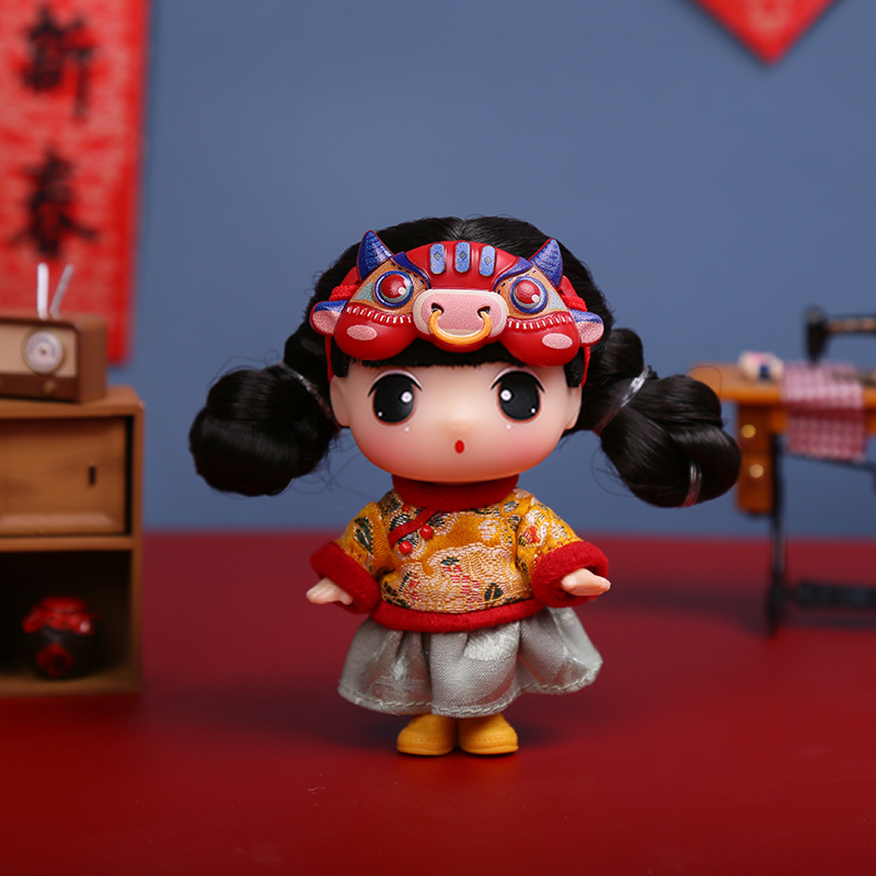 ddung冬己2020新年款新春福袋娃娃喜庆摆件喜乐送礼女孩娃娃