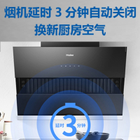 海尔(Haier)侧吸式抽油烟机17立方大吸力油烟瞬吸 3分钟延时关机CXW-219-C1501 易清洁 家用抽油烟机