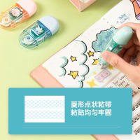 得力(deli)TG100-8点点胶高粘度胶带透明双面胶强力手账无痕网格手帐透明胶胶布点胶笔固定错题胶贴不留痕儿童手工胶