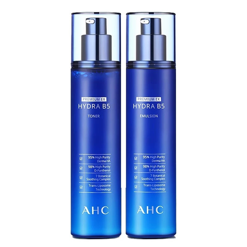 AHC玻尿酸水乳套装 B5玻尿酸水120ml+乳120ml 补水保湿舒缓镇定肌肤水油平衡 学生护肤品