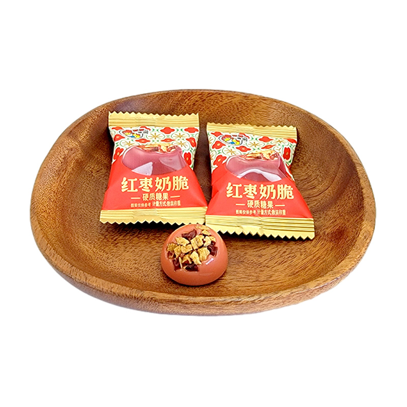 喔喔新品白桃果肉奶脆果仁奶脆糖果结婚喜糖婚庆水果糖果散装批发零食500g 红枣奶脆 500g