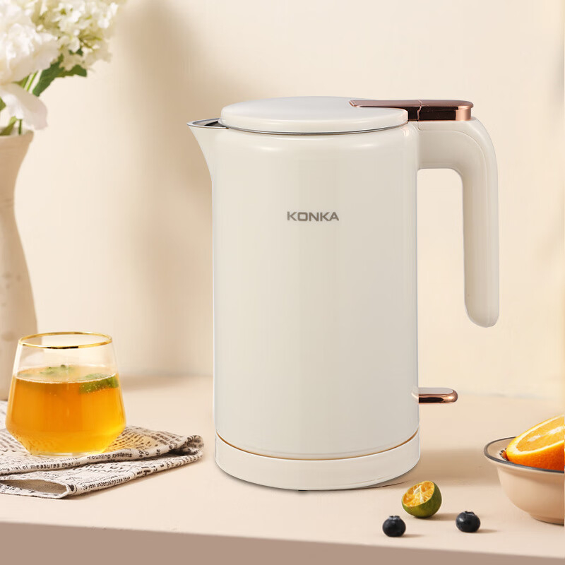 康佳电热水壶1.7L双层防烫乳白色KDSH-1715-F-Y高清大图