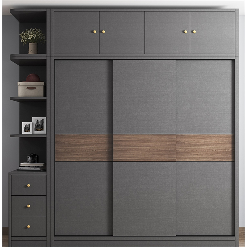 衣柜简约现代家用卧室小户型法耐fanai储物柜子免安装定制推拉门大