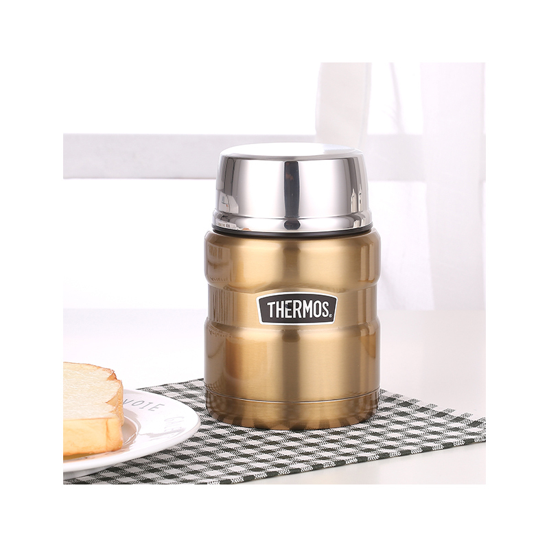 [品牌直采]THERMOS膳魔師 通用真空不锈钢焖烧杯 SK-3000-MGD 470ML 黄色保温杯304不锈钢