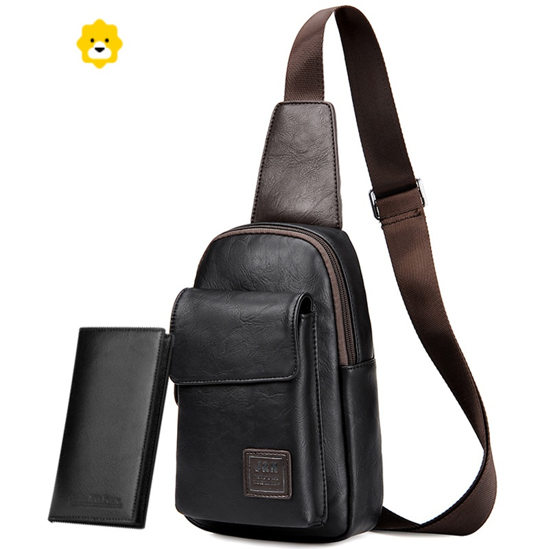 fenghou男包韩版胸包小皮包背包休闲单肩包男斜挎包男士斜跨包多功能