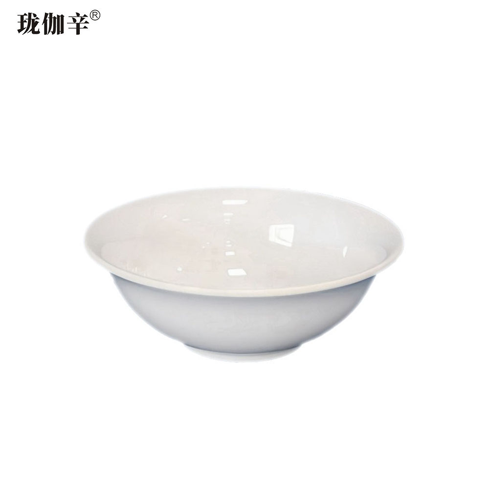 珑伽辛 耐高温加厚白色密胺碗 6英寸/个 6英寸