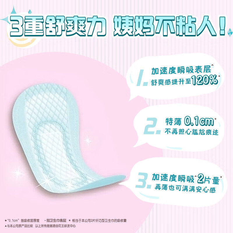 乐而雅(Laurier) 零触感 特薄护翼型日用夜用卫生巾 无护翼迷你17cm-16片