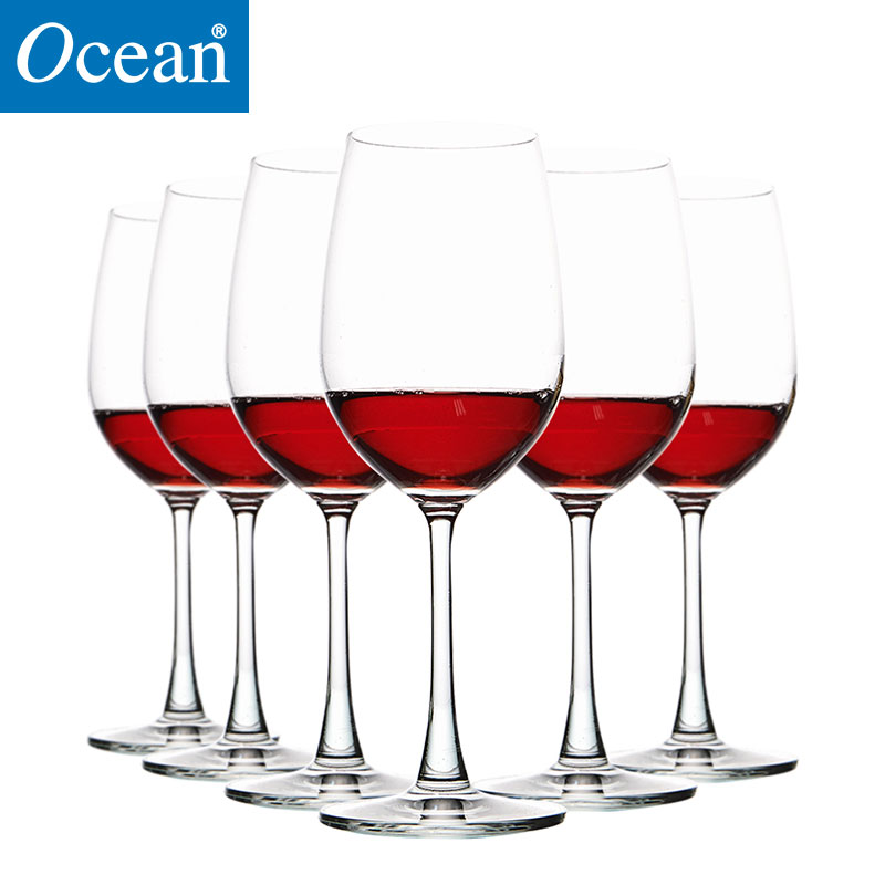 Ocean进口无铅玻璃冷切口红酒杯葡萄酒杯高脚杯425ML6只高清大图