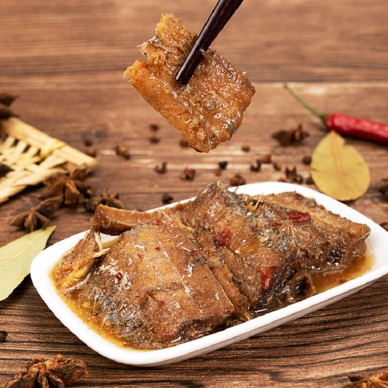 即食五香带鱼罐头香辣海鲜罐头熟食带鱼中段熟食120g