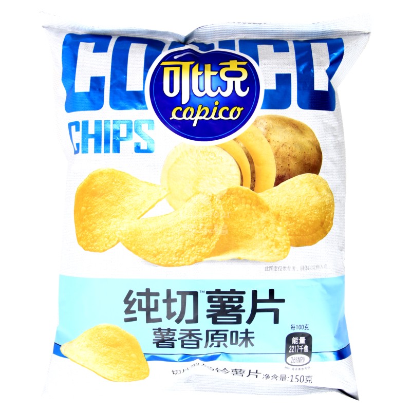 可比克纯切薯片薯香原味150g