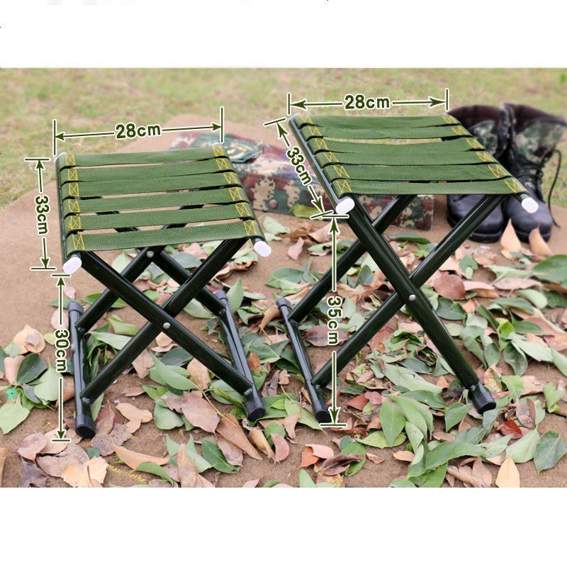 折叠凳子马扎户外加厚靠背钓鱼椅小凳子家用折叠椅便携板凳马扎 小小号军绿色图片