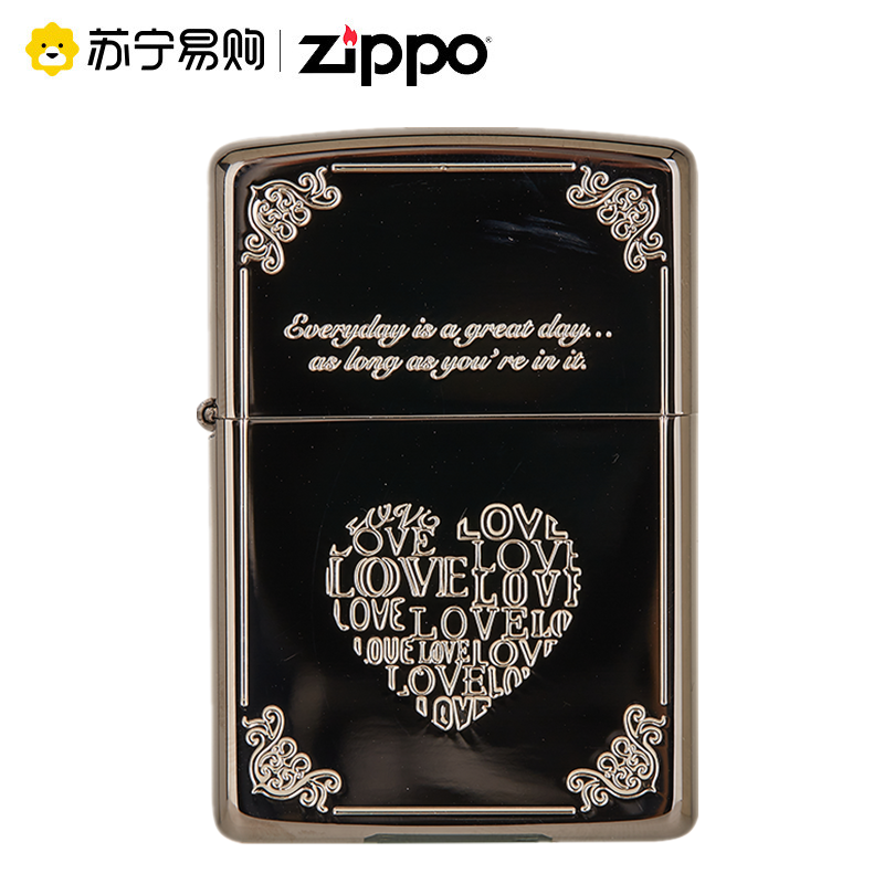 [苏宁自营]Zippo美国正品之宝有你真好LOVE爱心防风煤油打火机表白恋爱zippo