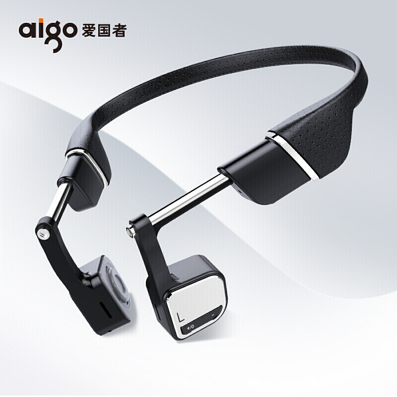 爱国者(aigo) G06 骨传导运动蓝牙耳机无线挂耳式骨传导耳机 黑色 骨传导蓝牙耳机G06-黑色