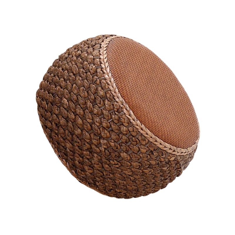 先围 藤编矮凳 深色40*22cm 个高清大图