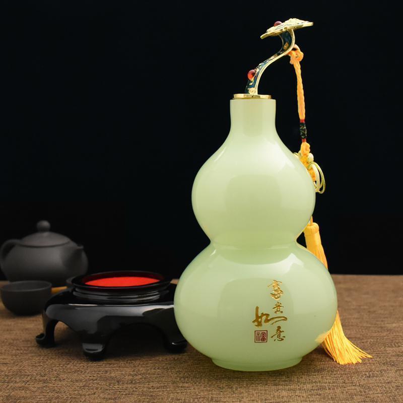 葫芦如意摆件琉璃玉家居客厅办公室博古架酒柜玄关风水工艺品_600_211