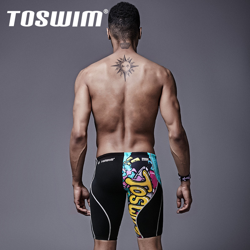 TOSWIM 拓胜泳裤五分泳裤 男士及膝泳裤 男士泳衣游泳裤