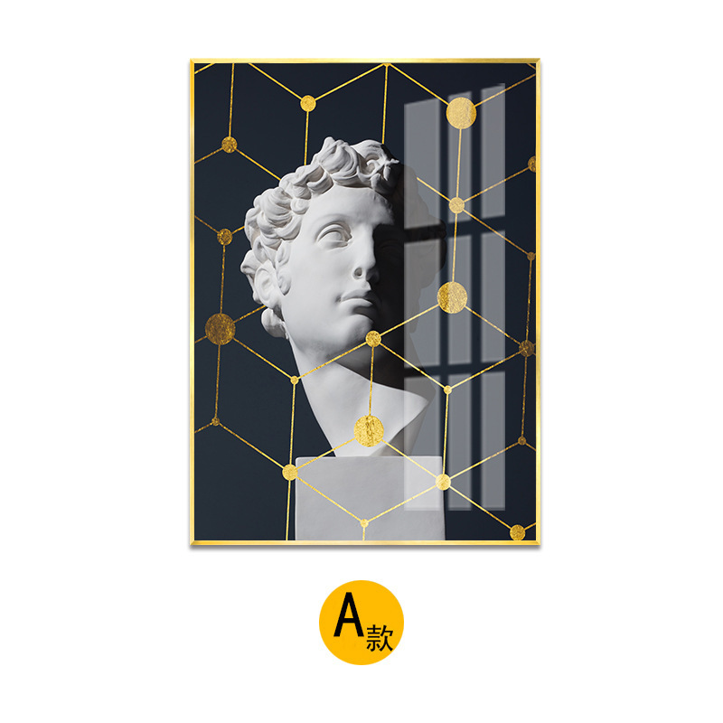 北欧现代人物石膏装饰画沙背景墙黑白