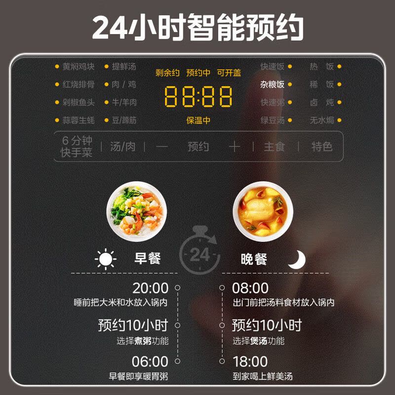 美的电压力锅5L家用速嫩感双胆IH全自动智能预约0涂层煲汤煮饭电饭煲高压锅补贴S5177K图片