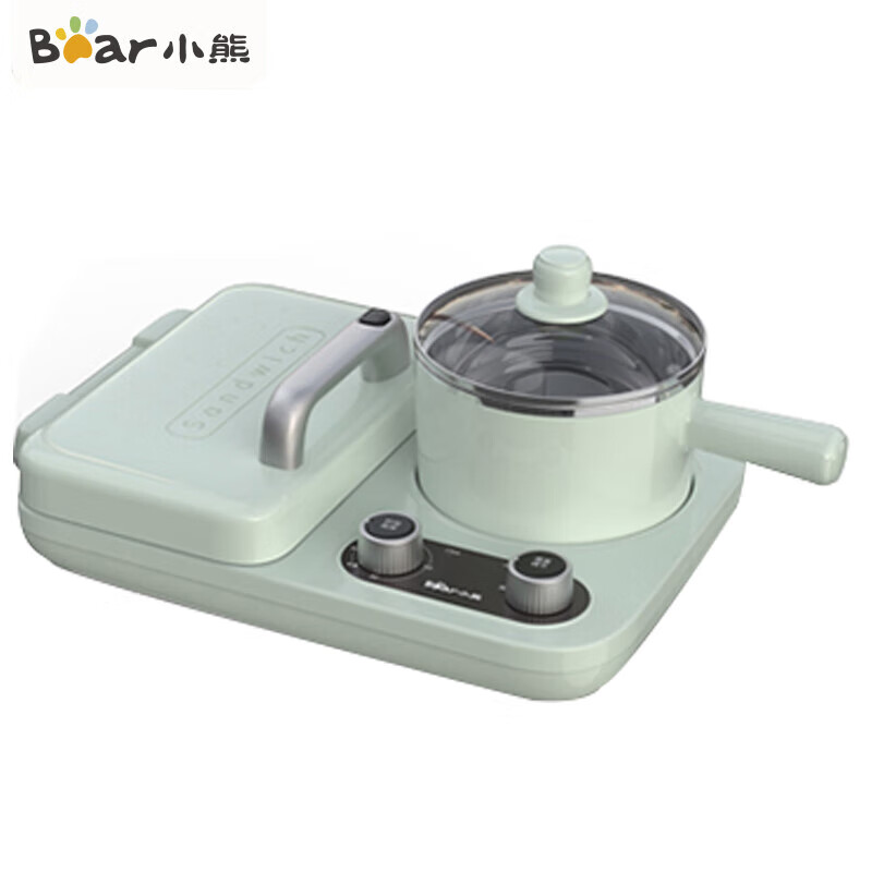 小熊(Bear)早餐机 三明治机 煎饼锅电饼铛轻食机电热火锅电煮锅多功能一体 DSL-A13F1