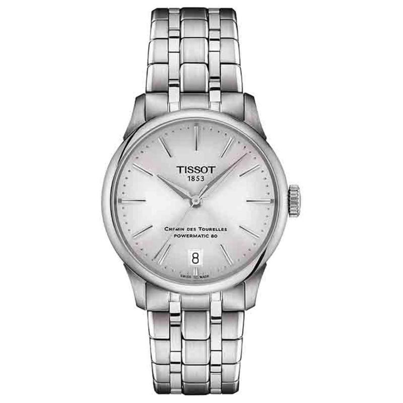 TISSOT34mm自动机械女表防水50米日期显示简约时尚表盘