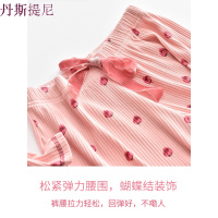 2018纯棉睡衣女夏 休闲短袖短裤全棉坑条莓印花家居服套装