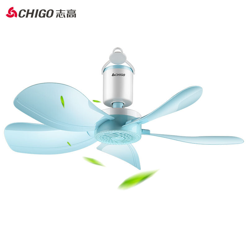 志高chigo电风扇fc16c1六叶柔风节能低噪柔软扇叶小吊扇小风扇蓝色