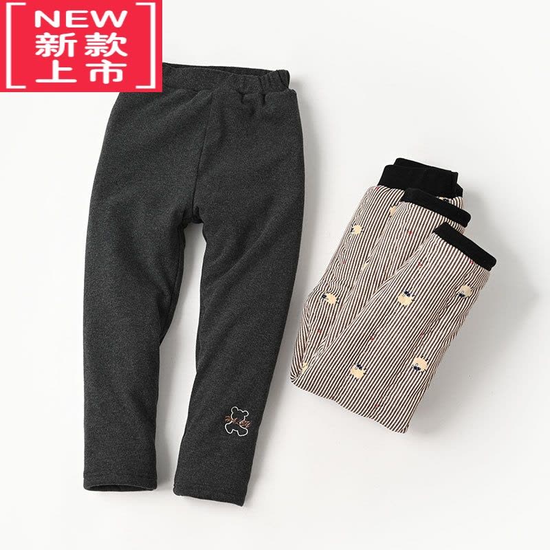 可莉允一条过冬 加厚款 儿童小棉裤 保暖裤女童丝绵打底裤子 中大童冬款图片
