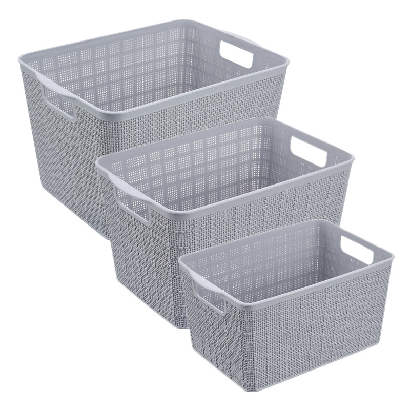 日式麻布纹收纳筐整理筐玩具杂物储物置物篮办公室创意阿斯卡利ascari