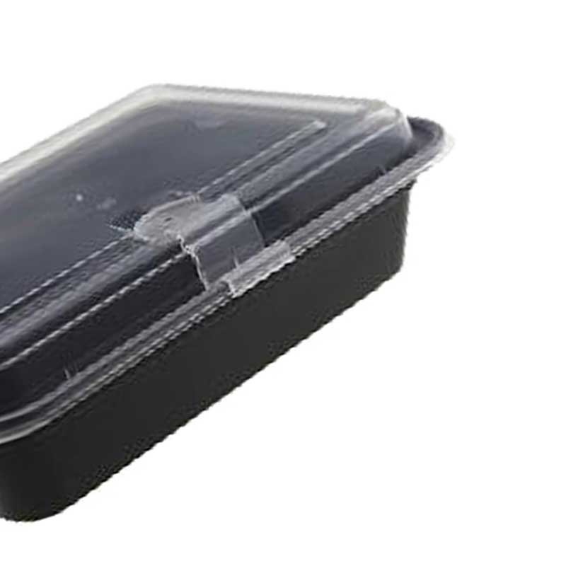 儵忽 一次性方形黑色透气孔凸盖打包盒 RY-NL-18 540ml 300套/1箱高清大图