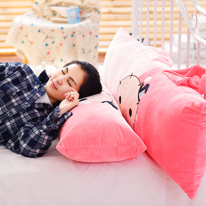 超大号龙猫枕头抱枕长方形毛绒靠枕长枕卡通情侣睡觉双人枕可拆洗