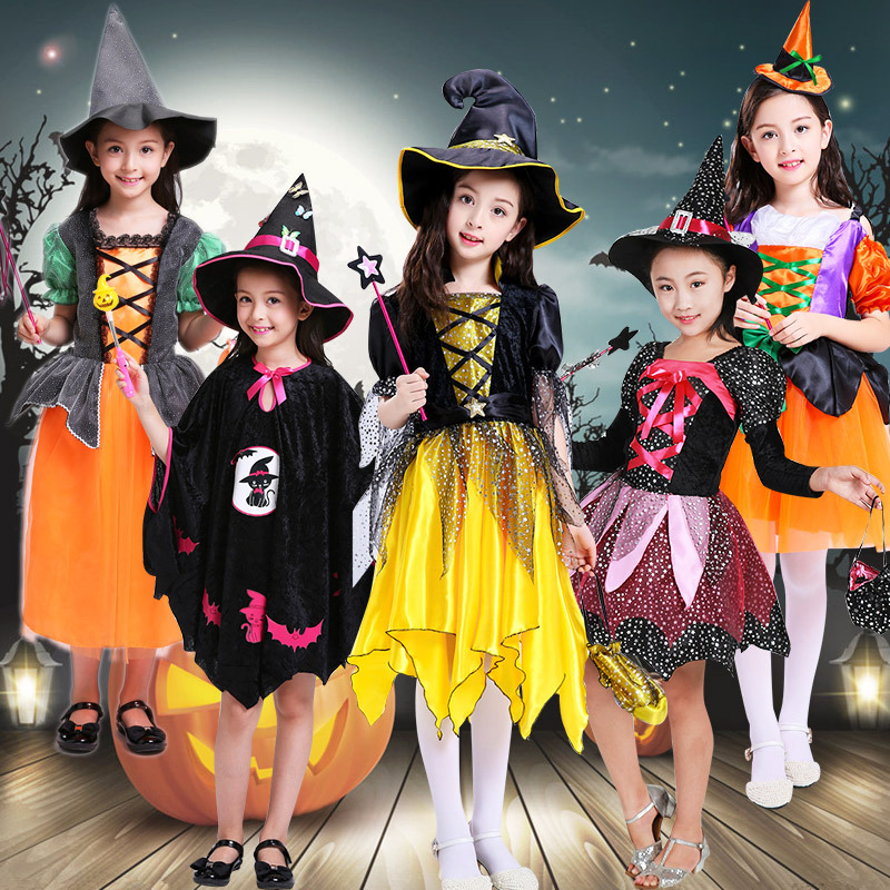 女孩儿童服装女童女巫cosplay化妆舞会装扮公主裙表演衣服