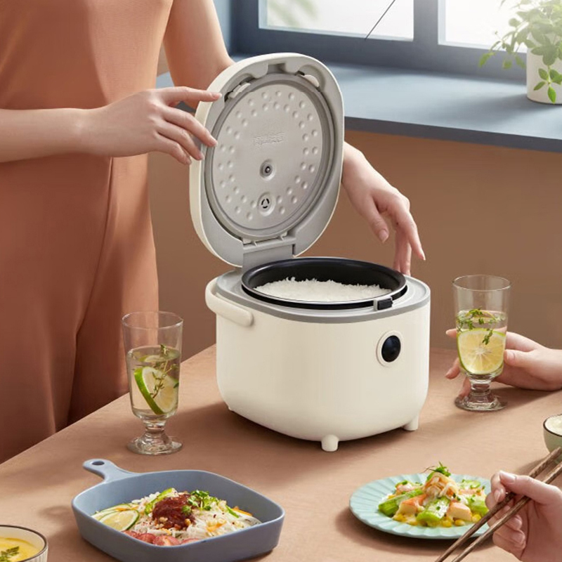 小熊电饭煲3L乳白色小容量智能预约定时保温蒸饭器DFB-B30R1高清大图