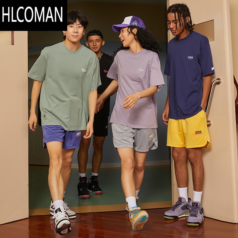 HLCOMAN 美式篮球四分不过膝复古短裤男网眼训练运动球裤[涂O高清大图