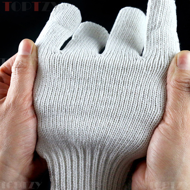 toptzy TZ5071821 劳保手套棉线手套耐磨手套 F款12双黑色高清大图