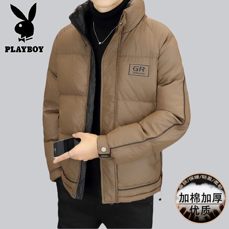 花花公子新款高品质冬季新款户外防寒服三防连帽加厚羽绒棉时尚男装夹克外套_694高清大图