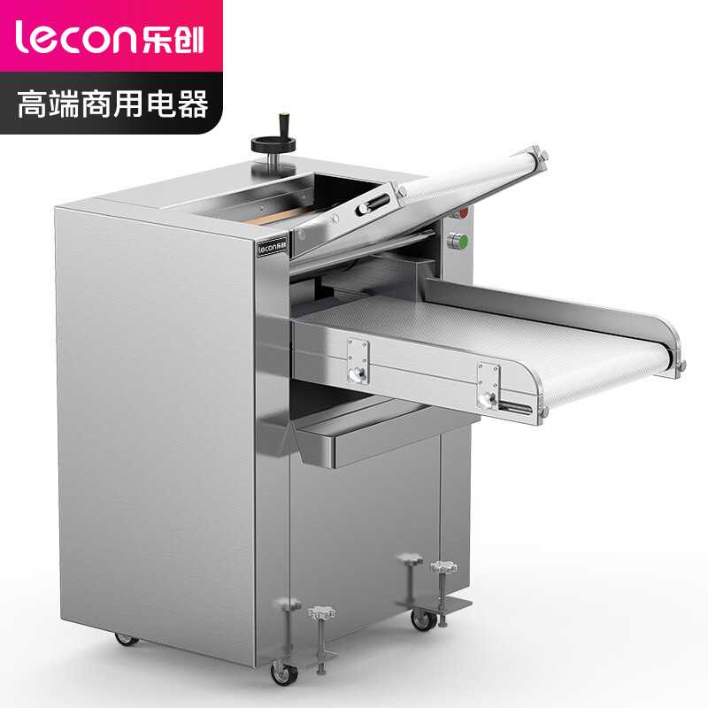 乐创(lecon)压面机商用 900kg/h自动擀面皮机 304不锈钢压面辊 LC-J-YMZ500A