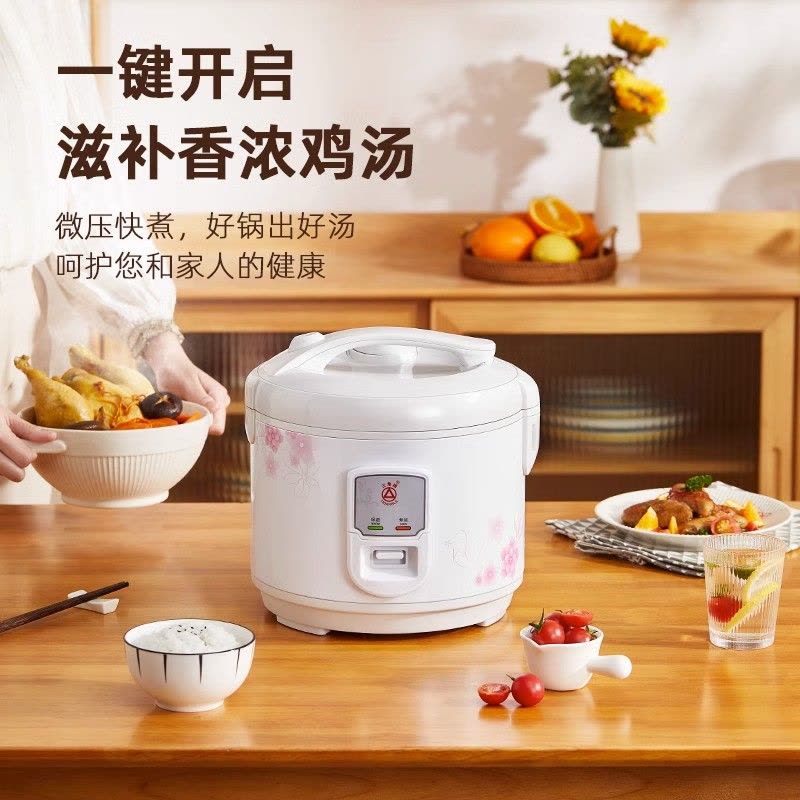 三角牌电饭锅家用2-3人4-5-6升官方正品多功能蒸煮老式电饭煲小型 3L加厚不粘胆-经典款图片