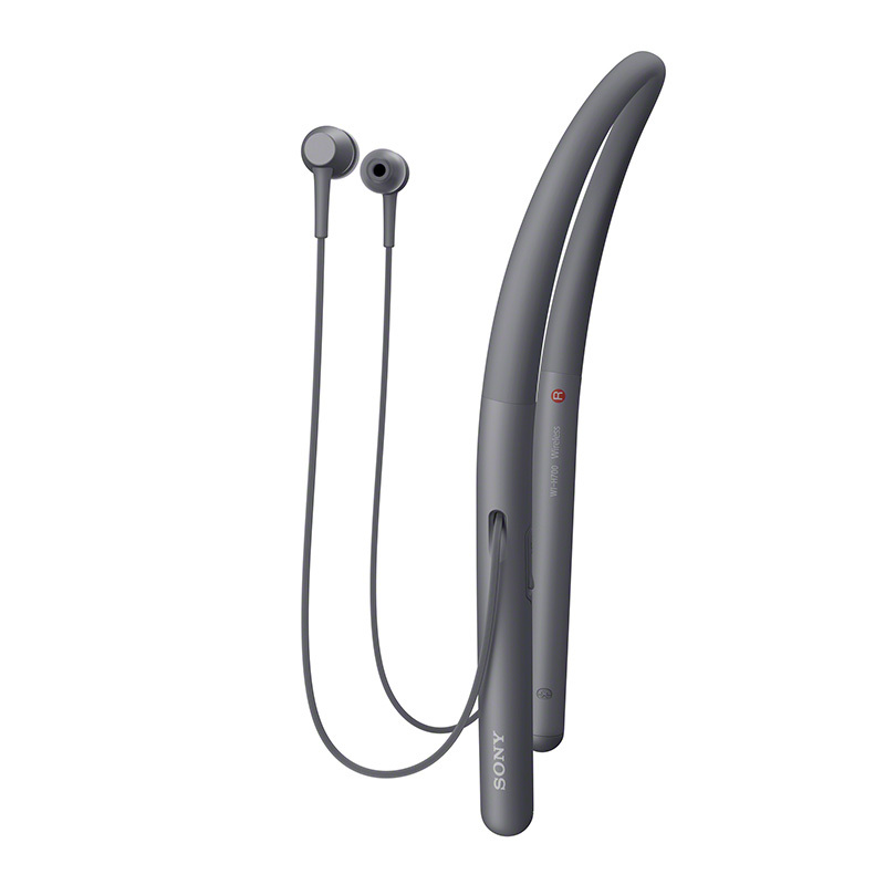 SONY/索尼WI-H700无线蓝牙耳机 颈挂式 Hi-Res立体声降噪耳机 手机音乐游戏耳机 灰黑色