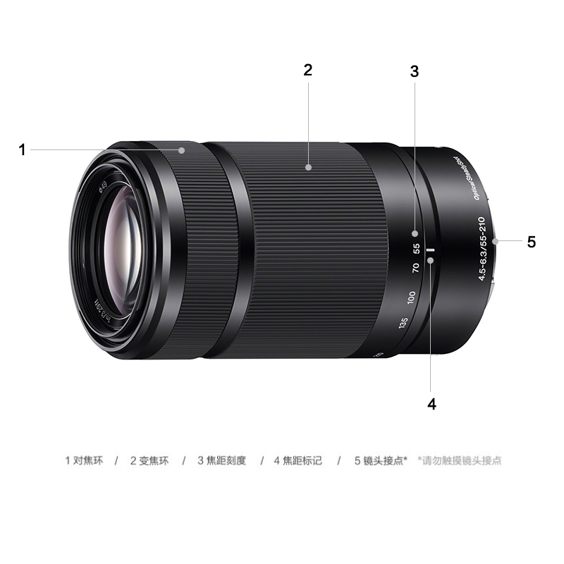 索尼(SONY)SEL55210/B E55-210mm F/4.5-6.3 APS-C画幅远摄变焦微单相机镜头 黑色索尼E卡口滤镜口径49mm高清大图