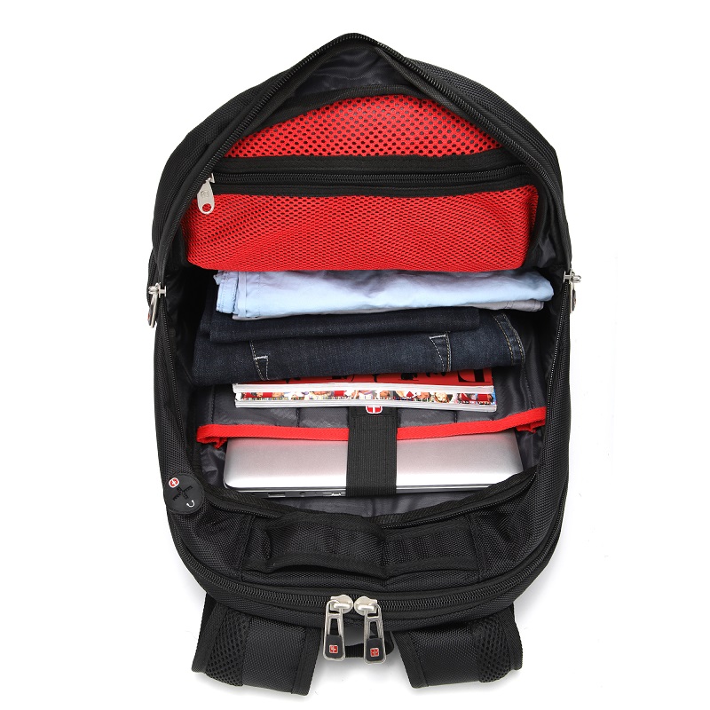 休闲双肩背包纯色电脑背包男商务双肩包大容量旅行双肩包高清大图