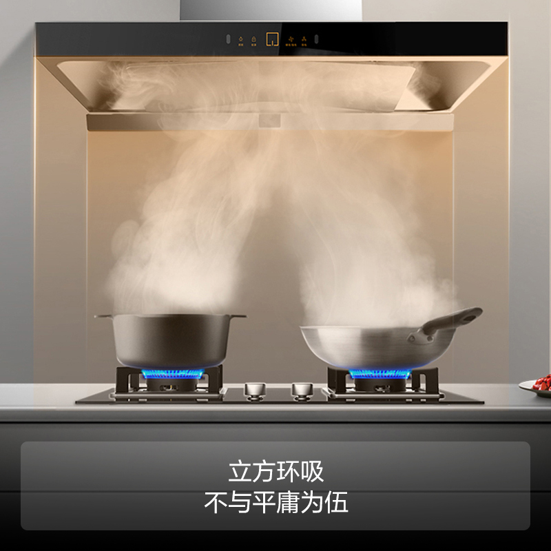方太(FOTILE)21.5立方挥手智控下潜环吸欧式抽油烟机燃气灶具烟灶套餐EMD11A+HC8BE