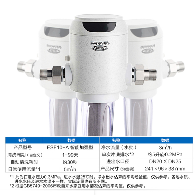 怡口(ECOWATER)前置过滤器ESF10-A家用全屋主水管过滤 净水器不锈钢滤网 大流量