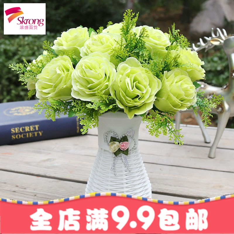 假花摆件客厅卧室内摆设塑料仿真干花束装饰品小盆栽家居茶几花艺