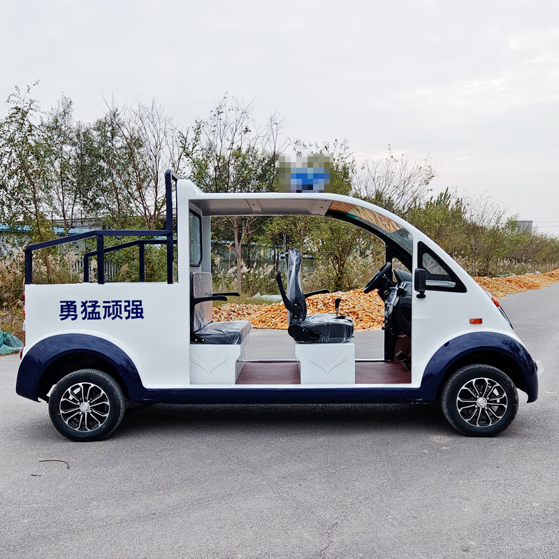 德武军恒电动巡逻车皮卡双排5座四轮观光车4000瓦+72v100ah*6只铅酸电池刹车助力方向助力